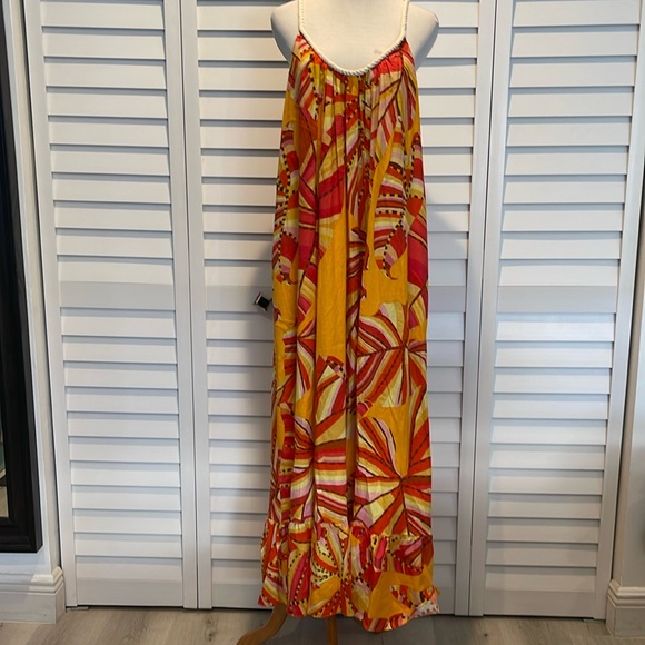 FARM Rio NWT Scoop Neck Maxi Dress in Orange/ yellow. - Picture 5 of 11